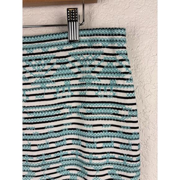 THML Womens Skirt Sz Large Black White Turquoise Aztec Western Cowgirlcore Boho - Picture 2 of 7